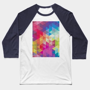 Geometric Fractal Triangles Rainbow Baseball T-Shirt